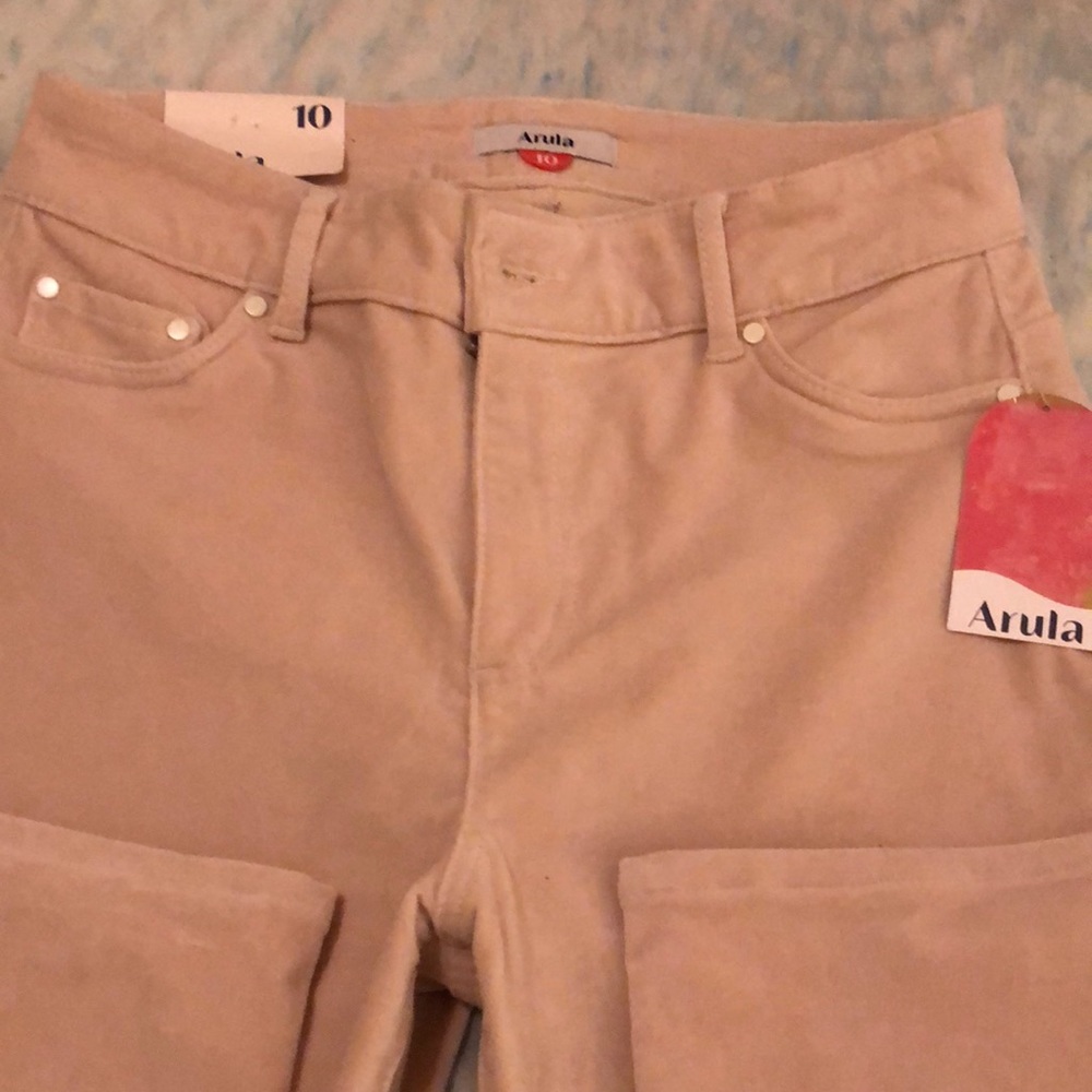 Arula high rise straight velvet pants